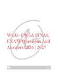 WGU- C963A FINAL EXAM Questions And Answers 2026 &vert; 2027 with 100&percnt; Verified Solutions&excl;&excl;&excl;&period;