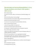 Pharmacology and Nursing Responsibilities in Drug  Therapy Questions and Answers 2026 Update &vert;  100&percnt; Correct  