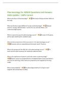 Pharmacology for ADN10 Questions and Answers  2026 Update &vert; 100&percnt; Correct  