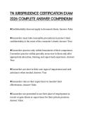 TN JURISPRUDENCE CERTIFICATION EXAM 2026 COMPLETE ANSWER COMPENDIUM