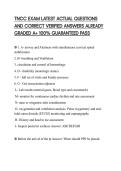 TNCC EXAM LATEST ACTUAL QUESTIONS AND CORRECT VERIFIED ANSWERS ALREADY GRADED A&plus; 100&percnt; GUARANTEED PASSTNCC EXAM LATEST ACTUAL QUESTIONS AND CORRECT VERIFIED ANSWERS ALREADY GRADED A&plus; 100&percnt; GUARANTEED PASS
