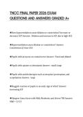 TNCC FINAL PAPER 2026 EXAM QUESTIONS AND ANSWERS GRADED A