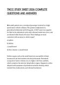 TNCC STUDY SHEET 2026 COMPLETE QUESTIONS AND ANSWERS