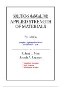 Solution Manual for Applied Strength of Materials&comma; 7th Edition by Robert Mott & Joseph Untener &vert; 978-1032002224 &vert; All Chapters 1-19 &vert; Engineering Design Solutions 2026&sol;2027