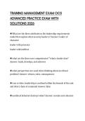 TRAINING MANAGEMENT EXAM OCS ADVANCED PRACTICE EXAM WITH SOLUTIONS 2026