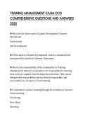 TRAINING MANAGEMENT EXAM OCS COMPREHENSIVE QUESTIONS AND ANSWERS 2026