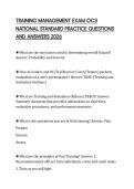 TRAINING MANAGEMENT EXAM OCS NATIONAL STANDARD PRACTICE QUESTIONS AND ANSWERS 2026