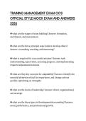 TRAINING MANAGEMENT EXAM OCS OFFICIAL STYLE MOCK EXAM AND ANSWERS 2026