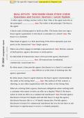 REAL ESTATE - WISCONSIN EXAM STUDY GUIDE  Questions and Correct Answers &vert; Latest Update