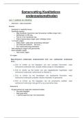 samenvatting kwalitatieve onderzoeksmethoden