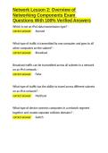 Network Lesson 2 Overview of Networking Components Exam Questions With 100- Verified Answers&period;docx