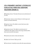 UCLA PARAMEDIC ANATOMY & PHYSIOLOGY EXAM ACTUAL PAPER 2026 QUESTIONS SOLUTIONS GRADED A&plus;