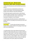 Commercial Law - MCQs Exam Questions With 100- Verified Answers&period;docx
