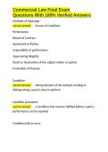 Commercial Law Final Exam Questions With 100- Verified Answers&period;docx