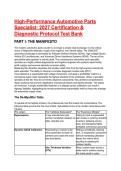 2026&sol;2027 Auto Parts Specialist Certification & Diagnostic Test Bank &vert; 55-Point Training Gauntlet & Expert Cheat Sheet