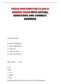 TEXAS WASTEWATER CLASS D NEWEST EXAM WITH ACTUAL QUESTIONS AND CORRECT ANSWERS
