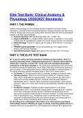 Elite Anatomy & Physiology Test Bank 2026&sol;2027 &vert; Clinical Mastery & Board Exam Prep &lpar;ADA&comma; GOLD&comma; AHA&comma; KDIGO Standards&rpar;