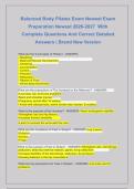 Balanced Body Pilates Exam Newest Exam  Preparation Newest 2026-2027  With  Complete Questions And Correct Detailed  Answers &vert; Brand New Version 
