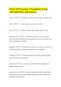 WGU D775 Section 2 Vocabulary Exam with Questions and Answers