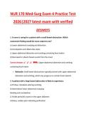 NUR 170 Med-Surg Exam 4 Practice Test 2026&vert;2027 latest exam with verified answers