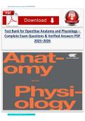 Test Bank for OpenStax Anatomy and Physiology &ndash; Complete Exam Questions & Verified Answers PDF 2025&ndash;2026