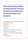 Backflow Repair Technician Certification  Exam &lpar;ASSE 5130&rpar; Practice Test Questions  And Correct Answers &lpar;Verified Answers&rpar;  Plus Rationales 2026 Q&A &vert; Instant  Download Pdf 