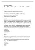 Test Bank for Policy & Politics in Nursing and Health Care 8th edition by Diana J&period; Mason&comma; Adrianna Perez&comma; Elizabeth Lynne Dickson & Monica R&period; McLemore &lpar;ISBN&colon; 9780323554985&rpar; &mdash; Complete Chapter Questions and Answers 2026
