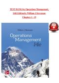Operations Management&comma; 14th Edition &ndash; William J&period; Stevenson &ndash; Complete Test Bank Chapters 1&ndash;19 with Questions&comma; Answers & Detailed Rationales &lpar;A&plus; Grade&rpar;