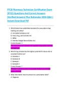 PTCB Pharmacy Technician Certification Exam  &lpar;PTCE&rpar; Questions And Correct Answers  &lpar;Verified Answers&rpar; Plus Rationales 2026 Q&A &vert;  Instant Download Pdf 
