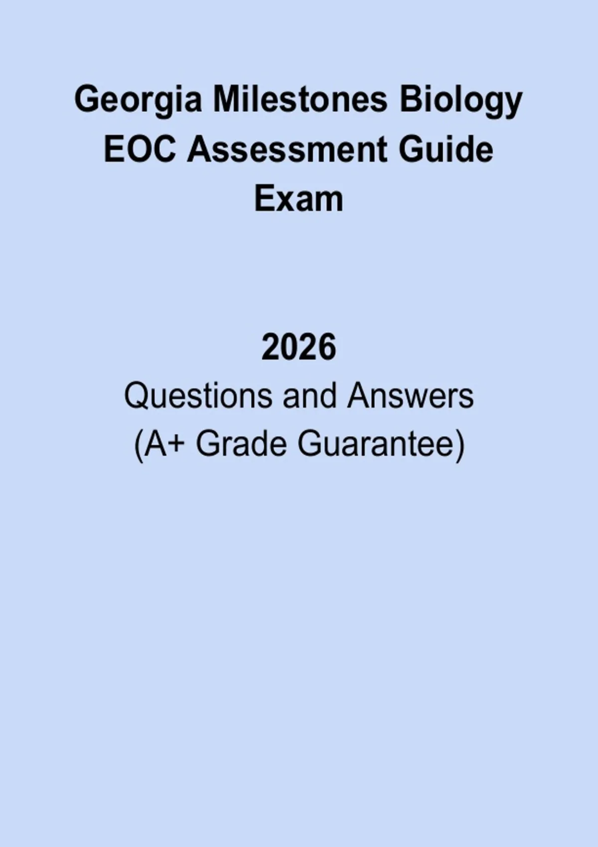Georgia Milestones Biology EOC Assessment Guide 2026 | Complete Study ...