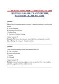 ACCOUNTING PEREGRINE COMPREHENSIVE EXAM QUESTIONS AND CORRECT ANSWERS WITH RATIONALES GRADED A&plus; LATEST