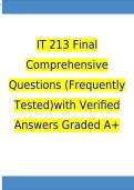 IT 213 Final Comprehensive Questions &lpar;Frequently Tested&rpar; and Verified Answers Graded A&plus;&period;