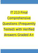 IT 213 Final Comprehensive Questions &lpar;Frequently Tested&rpar; with Verified Answers Graded A&plus;&period;