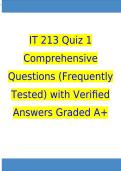 IT 213 Quiz 1 Comprehensive Questions &lpar;Frequently Tested&rpar; with Verified Answers Graded A&plus;
