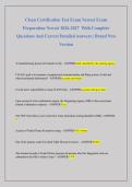 Clean Certification Test Exam Newest Exam  Preparation Newest 2026-2027  With Complete  Questions And Correct Detailed Answers &vert; Brand New  Version