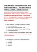 NABCEP PV INSTALLATION PROFESSIONAL &lpar;PVIP&rpar;  NEWEST 2026 UPDATE &mdash; ACTUAL QUESTIONS &  CORRECT ANSWERS &vert; ALREADY GRADED A&plus; 