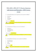 NSG 6020 - APEA 3P 75 Practice Questions with Answers and Rationales - 100&percnt; Correct &lpar;2026&rpar;