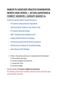 NABCEP PV ASSOCIATE PRACTICE EXAMINATION NEWEST 2026 UPDATE &mdash; ACTUAL QUESTIONS &  CORRECT ANSWERS &vert; ALREADY GRADED A&plus;