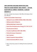 AWS CERTIFIED WELDING INSPECTOR &lpar;CWI&rpar;  PRACTICE EXAM NEWEST 2026 UPDATE &mdash; ACTUAL  QUESTIONS & CORRECT ANSWERS &vert; ALREADY  GRADED A&plus;