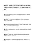 WASTE WATER CERTIFICATION EXAM ACTUAL PAPER 2026 QUESTIONS SOLUTIONS GRADED A&plus;