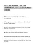 WASTE WATER CERTIFICATION EXAM COMPREHENSIVE STUDY GUIDE 2026 VERIFIED ANSWERS