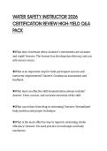 WATER SAFETY INSTRUCTOR 2026 CERTIFICATION REVIEW HIGH-YIELD Q&A PACK