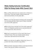 Water Safety Instructor Certification 2026 Full Study Guide With Correct Q&AWater Safety Instructor Certification 2026 Full Study Guide With Correct Q&A