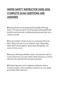WATER SAFETY INSTRUCTOR &lpar;WSI&rpar; 2026 COMPLETE EXAM QUESTIONS AND ANSWERS