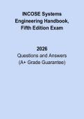 INCOSE Systems Engineering Handbook&comma; Fifth Edition Exam 2026 &vert; Complete Study Guide & Practice Questions