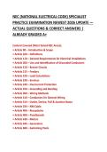 NEC &lpar;NATIONAL ELECTRICAL CODE&rpar; SPECIALIST  PRACTICE EXAMINATION NEWEST 2026 UPDATE &mdash; ACTUAL QUESTIONS & CORRECT ANSWERS &vert;  ALREADY GRADED A&plus;