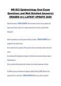 NR-503 Epidemiology Final Exam &vert; Questions & Answers 2026 &lpar;GRADED A&plus;&rpar;