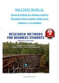 Solutions Manual &ndash; Research Methods for Business Students&comma; 8th Edition &ndash; Mark Saunders & Philip Lewis &ndash; Complete Worked Solutions Chapters 1&ndash;14 with Detailed Rationales &lpar;A&plus; Grade Resource&rpar;