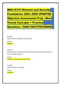 WGU D315 Network and Security  Foundations 2023&ndash;2025 UPDATED &vert;  Objective Assessment Prep &vert; Most  Tested Concepts &plus; Practice  Questions &vert; PASS FAST&vert;TESTBANK