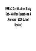 ESB v2 Certification Study Set Verified Questions and Answers 2026 Latest Update 2025&sol; 2026 Comprehensive ESB Certification Exam Prep with Solutions